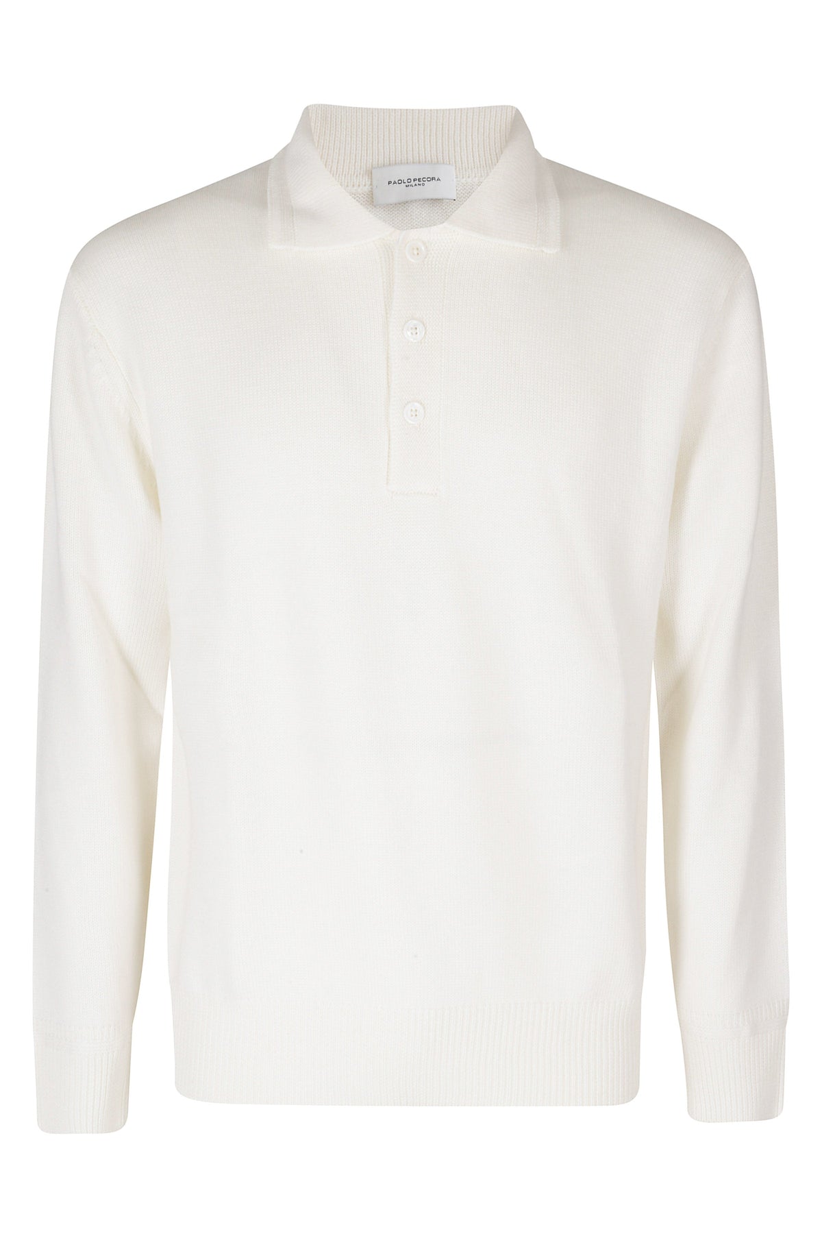 White Extrafine Merino Wool Polo Shirt
