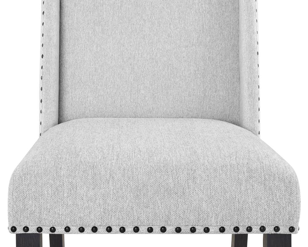Upholstered Wingback Side Chairs with Decorative Trim