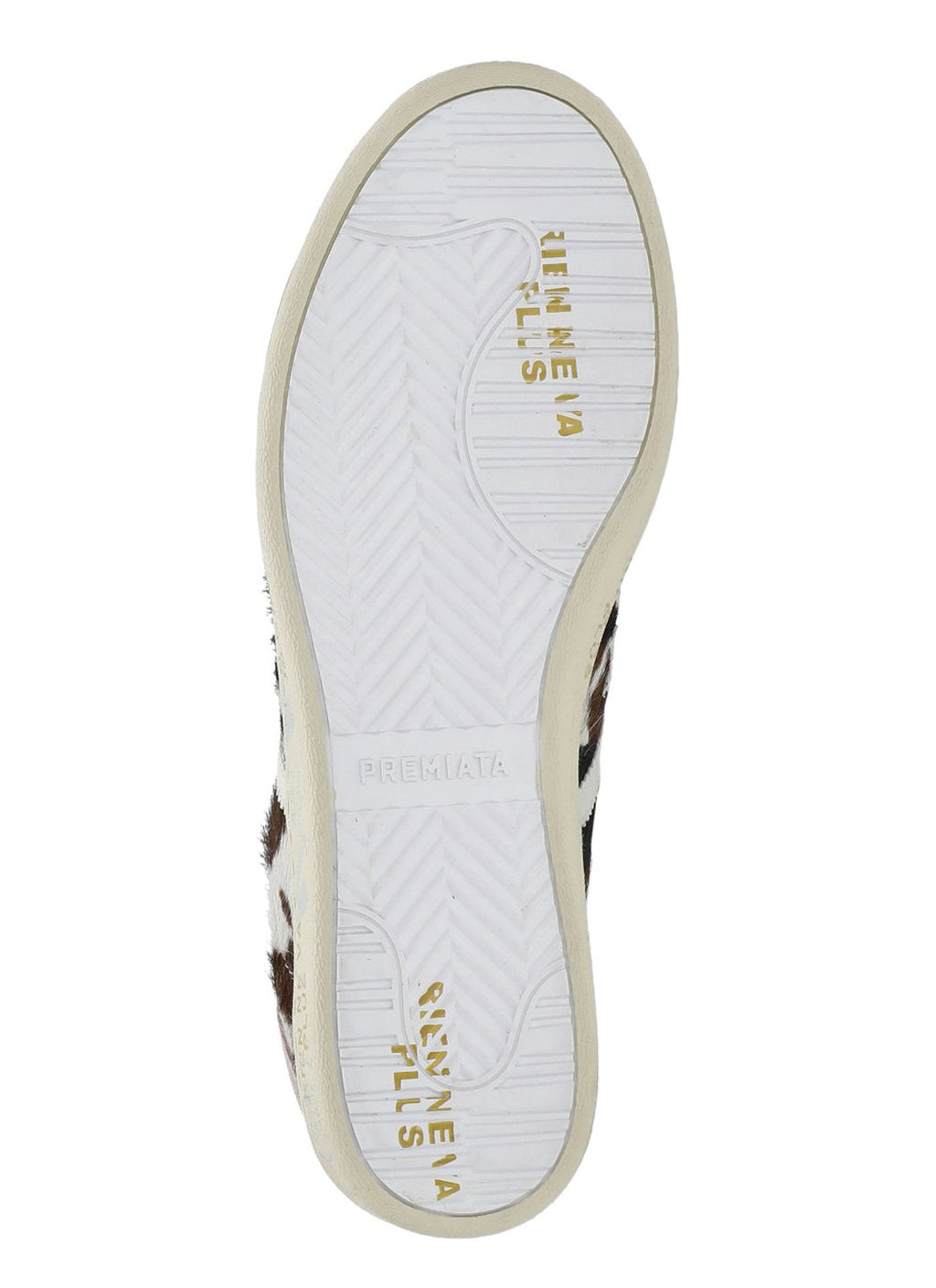 Ivory Bonnied 8577 Cowhide Design Leather Low-Top Sneakers