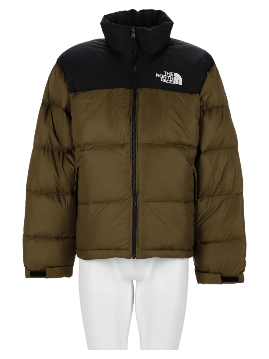 Black Two-Tone High Collar Puffer Jacket