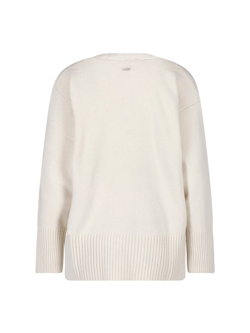 White Wool Asymmetrical Hem Sweater