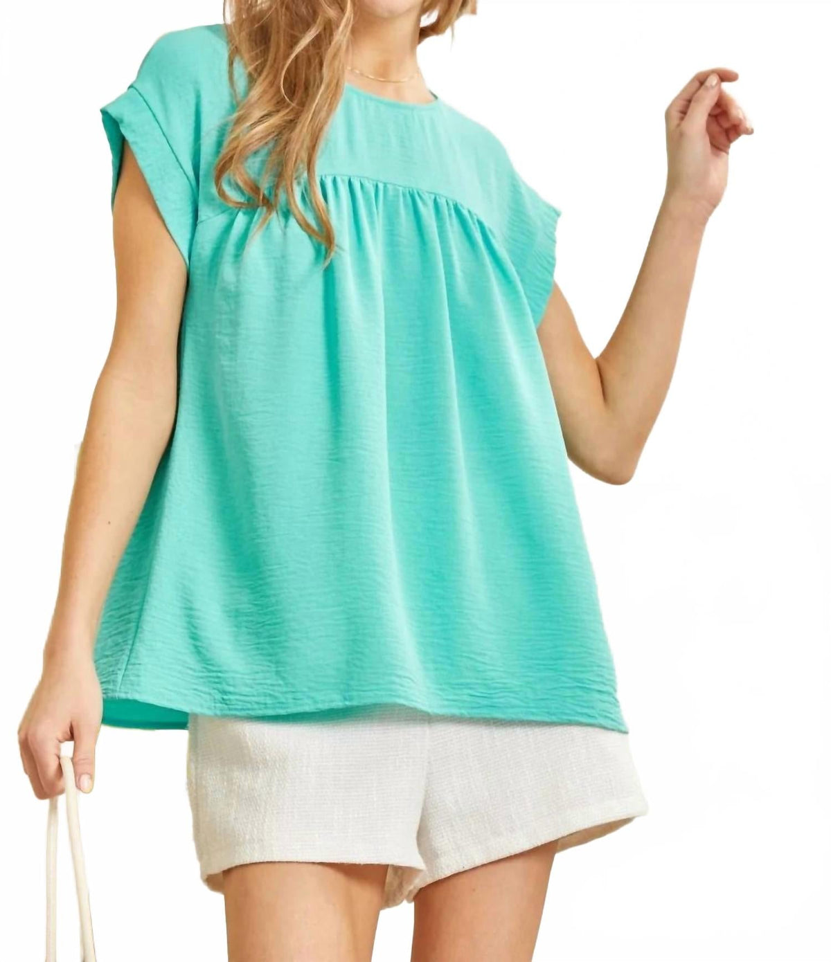 Jaymie Babydoll Top - Curvy In Teal
