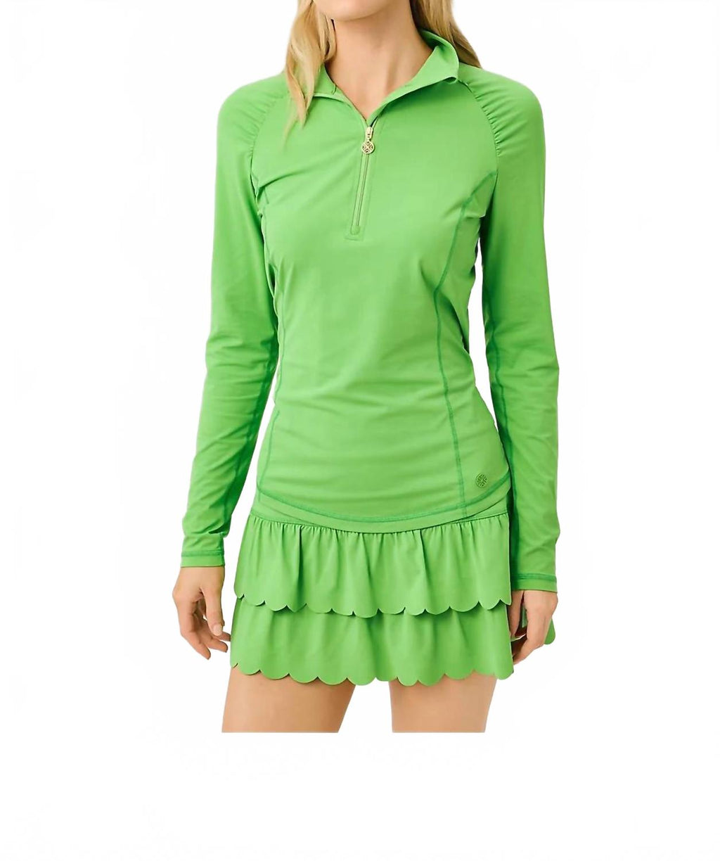 Upf 50+ Luxletic Justine Half Zip Jacket In Chateau Green