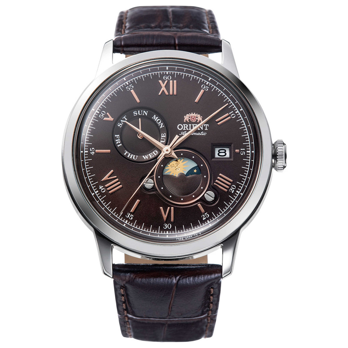 Orient Men's Classic Bambino Sun & Moon 41mm Automatic Watch RA-AK0804Y