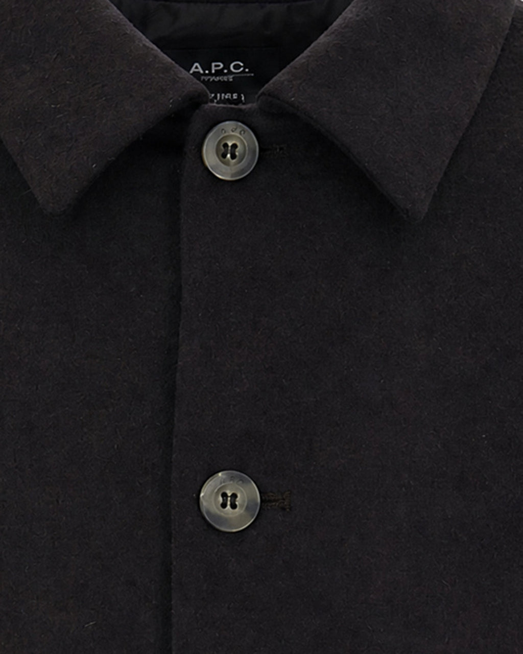 Dark Brown Wool-Blend Shirt Jacket