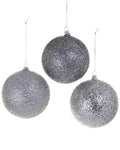 Cody Foster & Co. Set Of 3 Handmade Glitter Baubles Ornaments