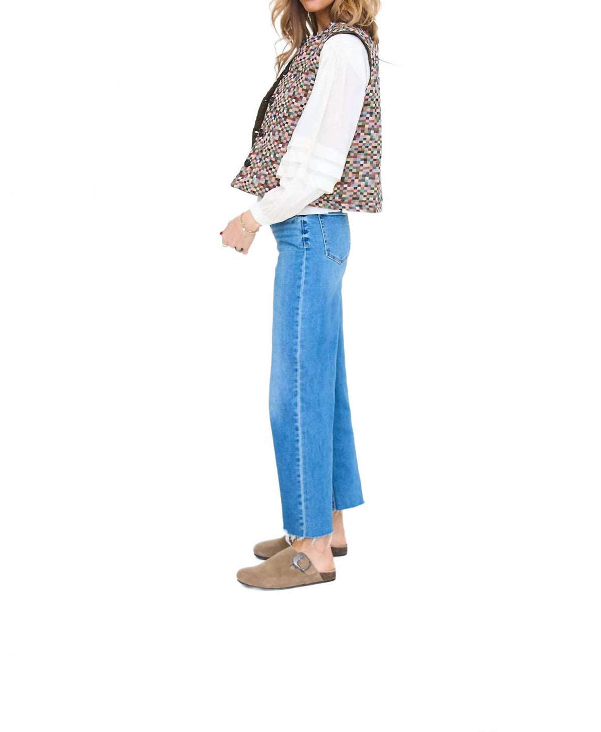 Lizzie Reversible Sleeveless Vest In Multi