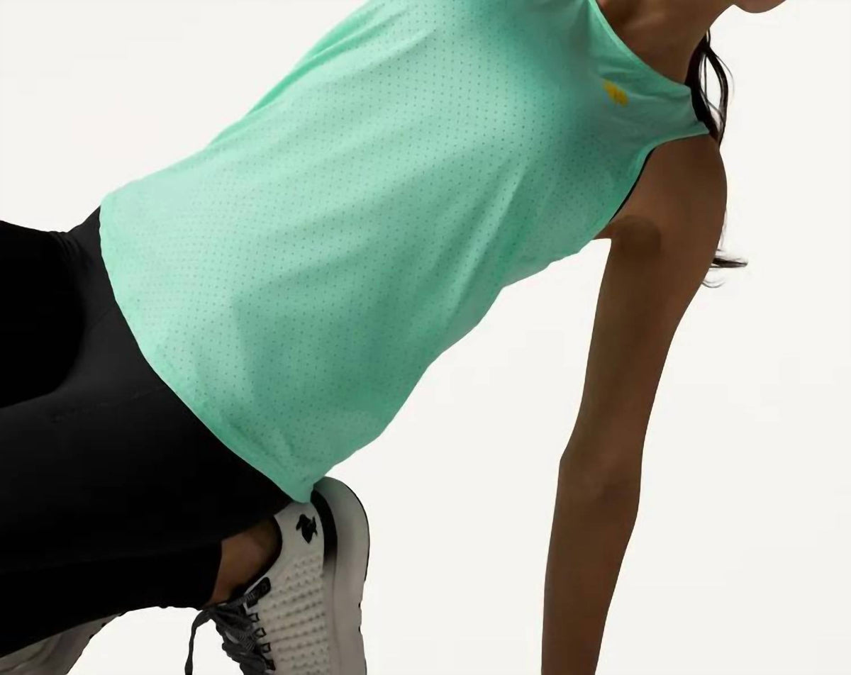 Women's Ice Perf Running Tank In Opal/mint Green