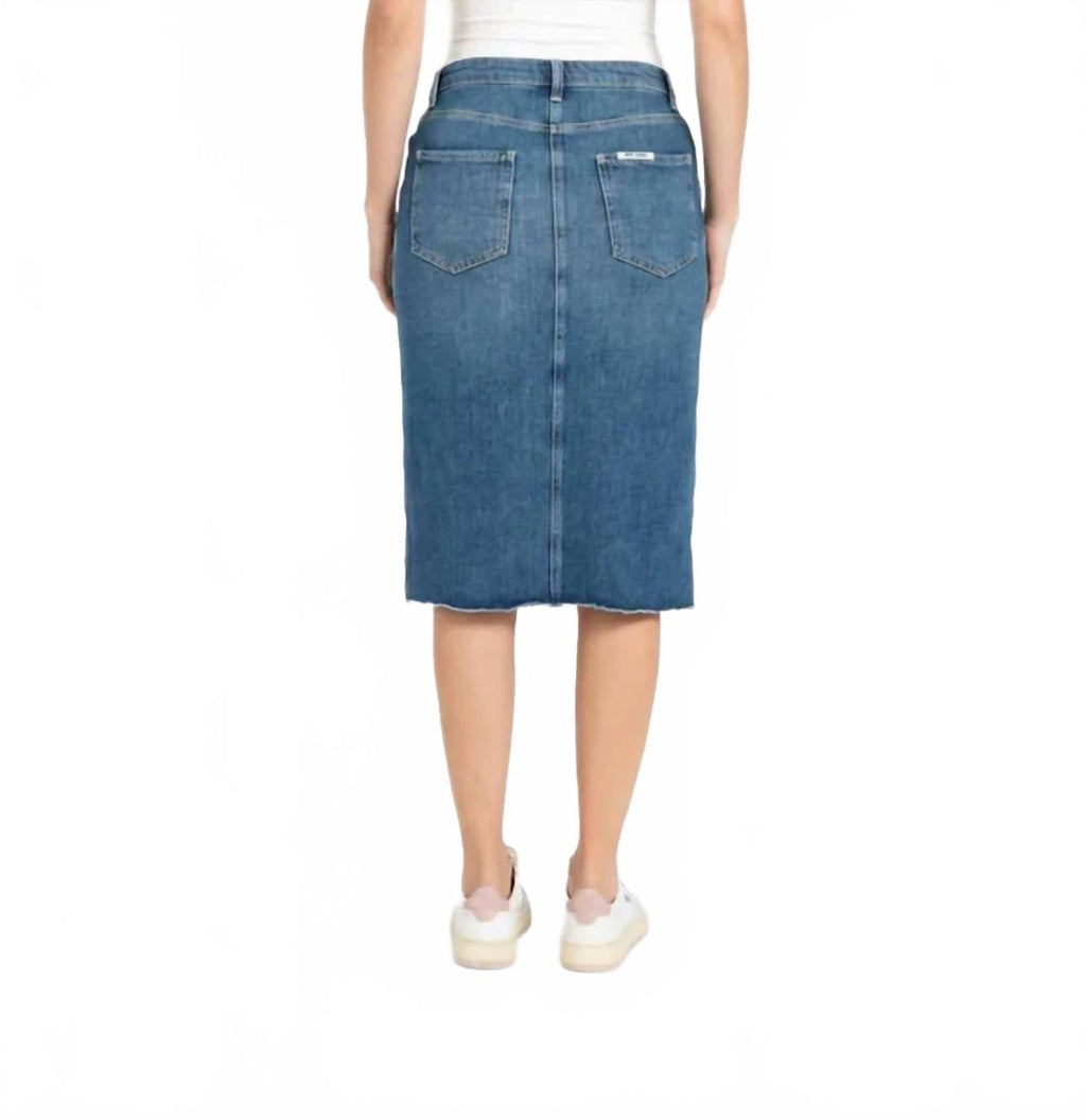 Midi Fringed Skirt In Light Blue