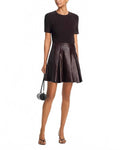 Devyn Knit Skirt Mini Dress In Brown