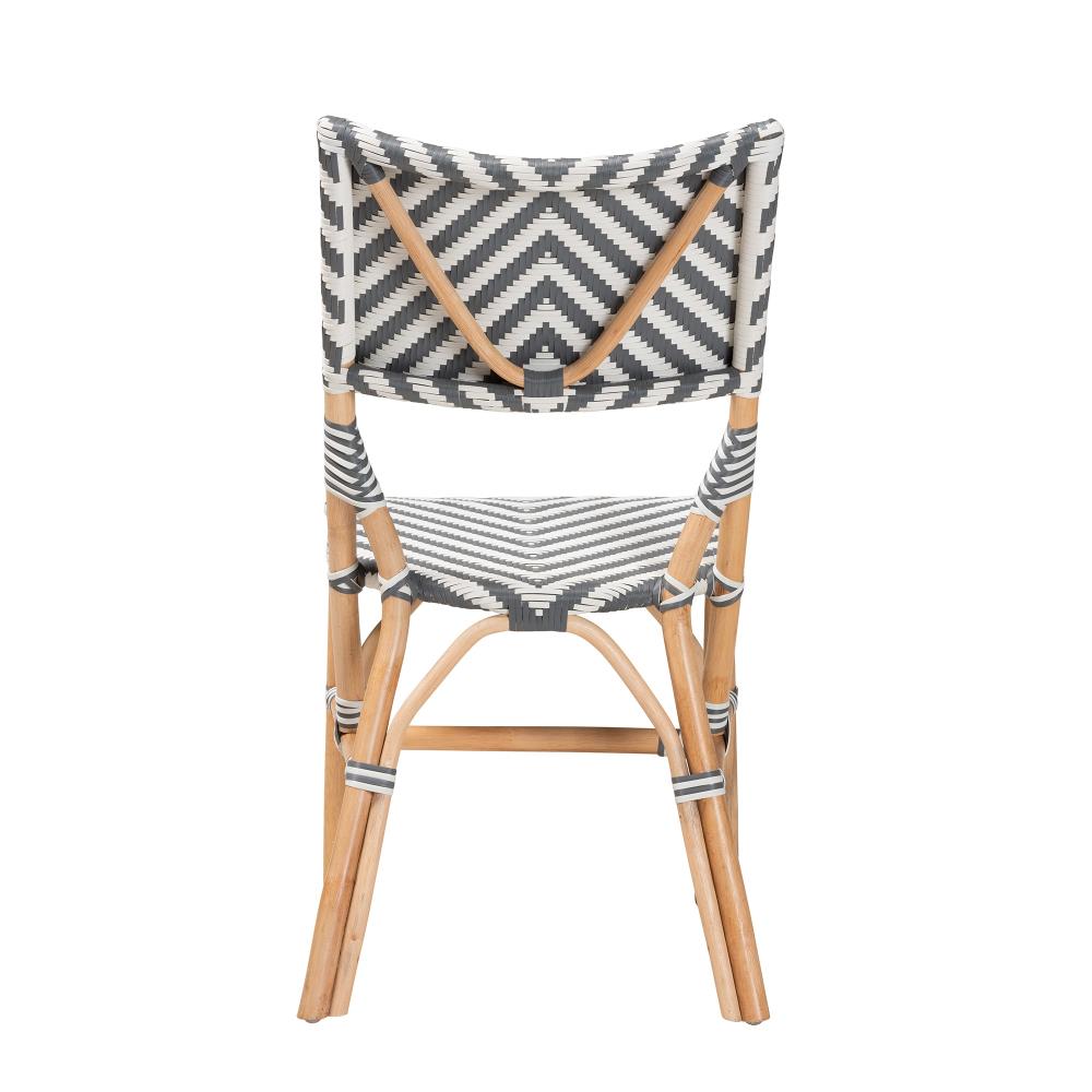 Contemporary Bistro Chair with Natural Rattan Details