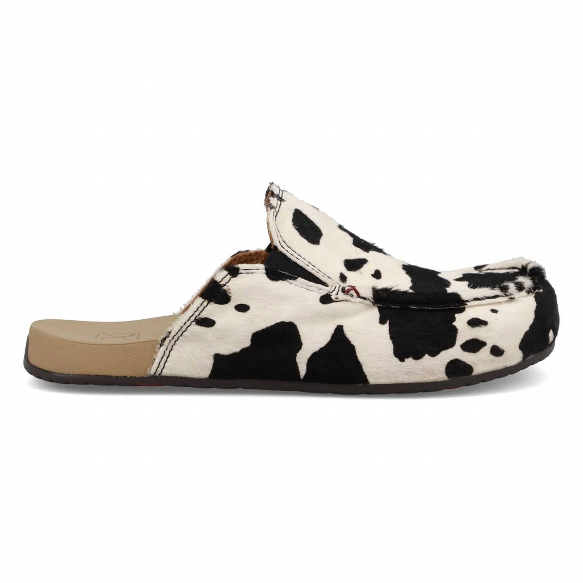 Women’s Cowhide Mules In Black/ White