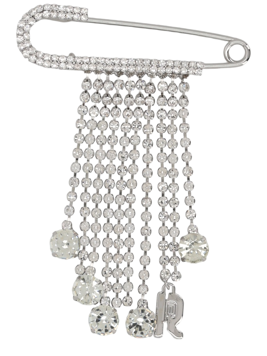 Sparkling Rhinestone-Embellished Safety Pin Brooch