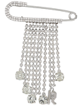 Sparkling Rhinestone-Embellished Safety Pin Brooch