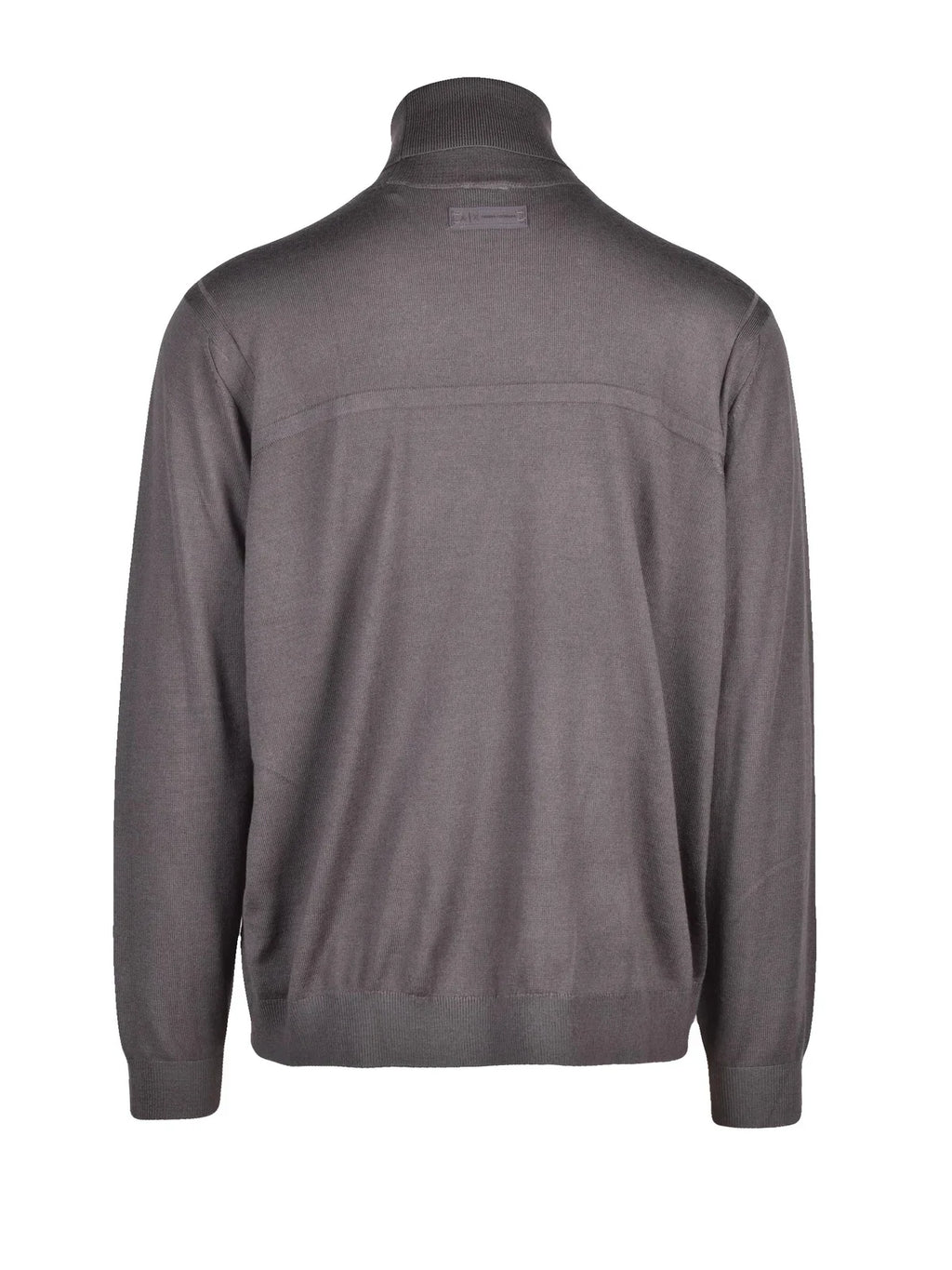 Grey Acrylic Virgin Wool-Blend Crewneck Sweater