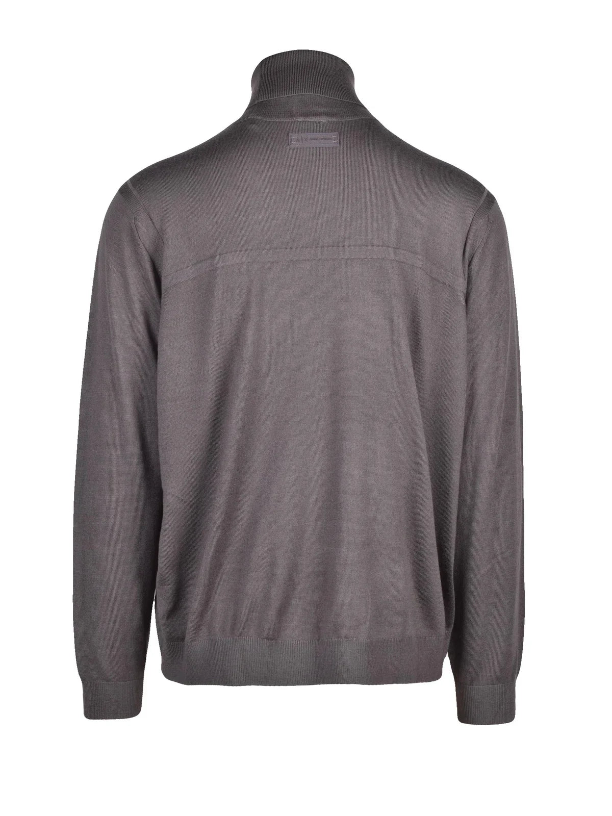 Grey Acrylic Virgin Wool-Blend Crewneck Sweater