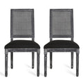 Set of 2 Wooden Dining Chairs with Cushioned Seats