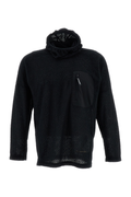 Black High-Neck Fleece Zip Hoodie