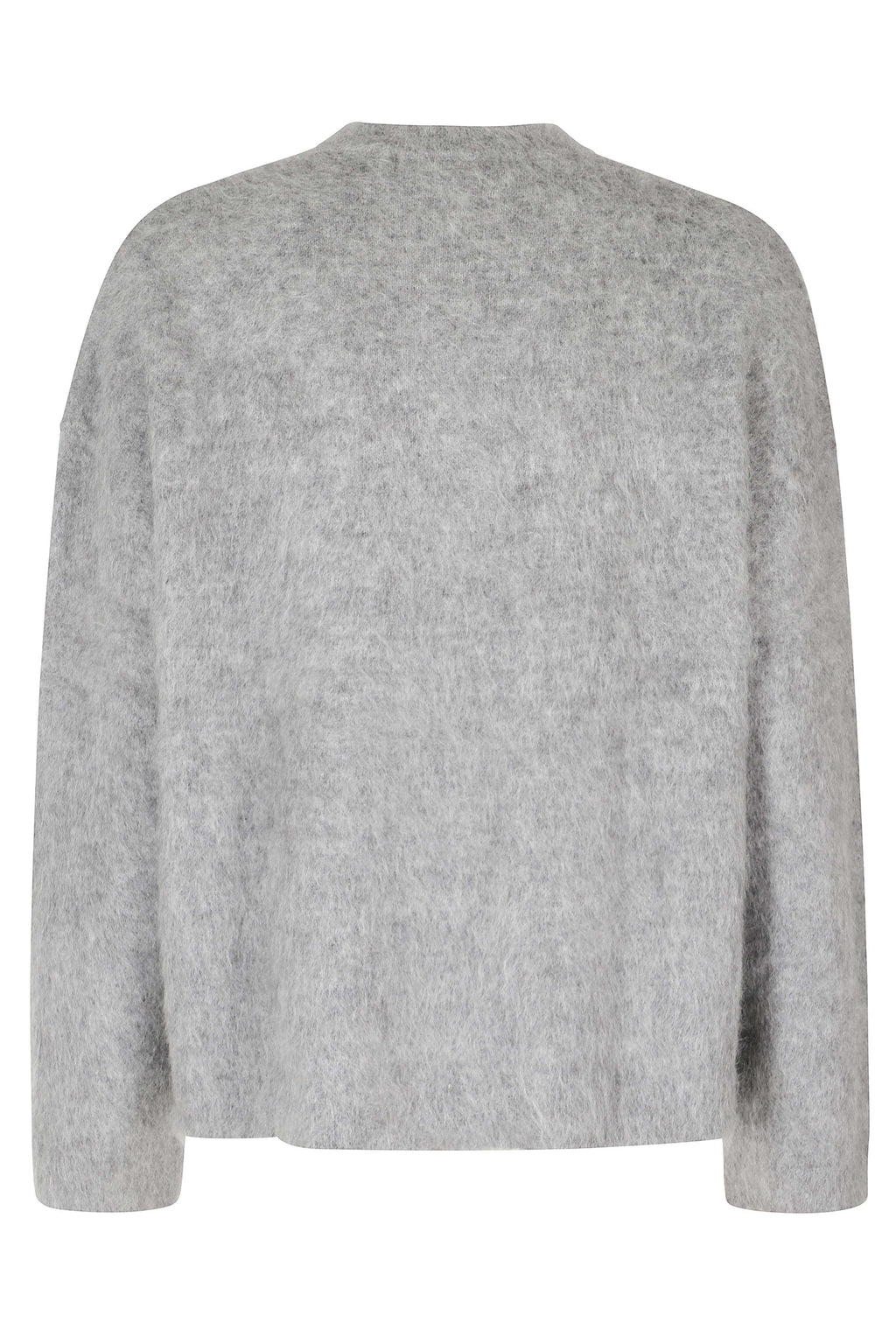 Grey Melange Brushed Mohair Oversized Sweater