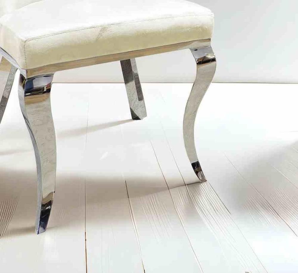 Modern Side Chairs with Decorative Fabric and Metal Legs