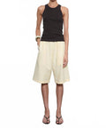 Cotton Rib Boy Tank Top In Black Orchid