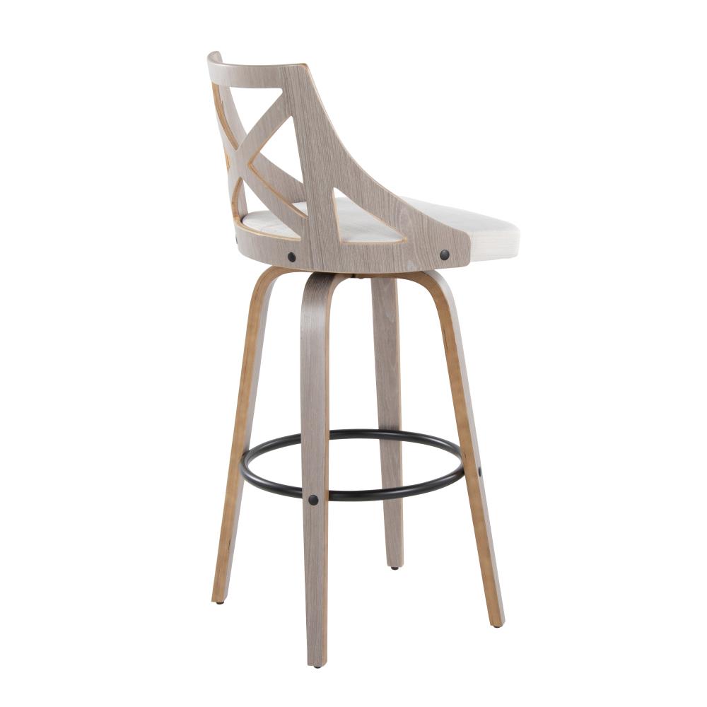 Traditional Swivel Bar Chairs with Decorative X-Backs