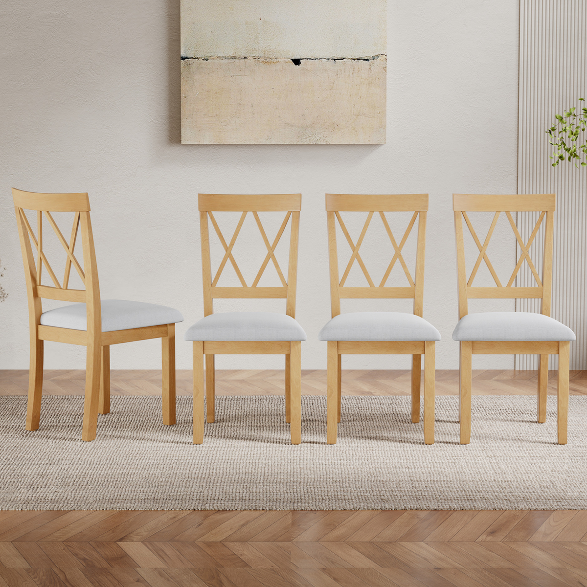Fabric Dining Chairs with Supportive Backs