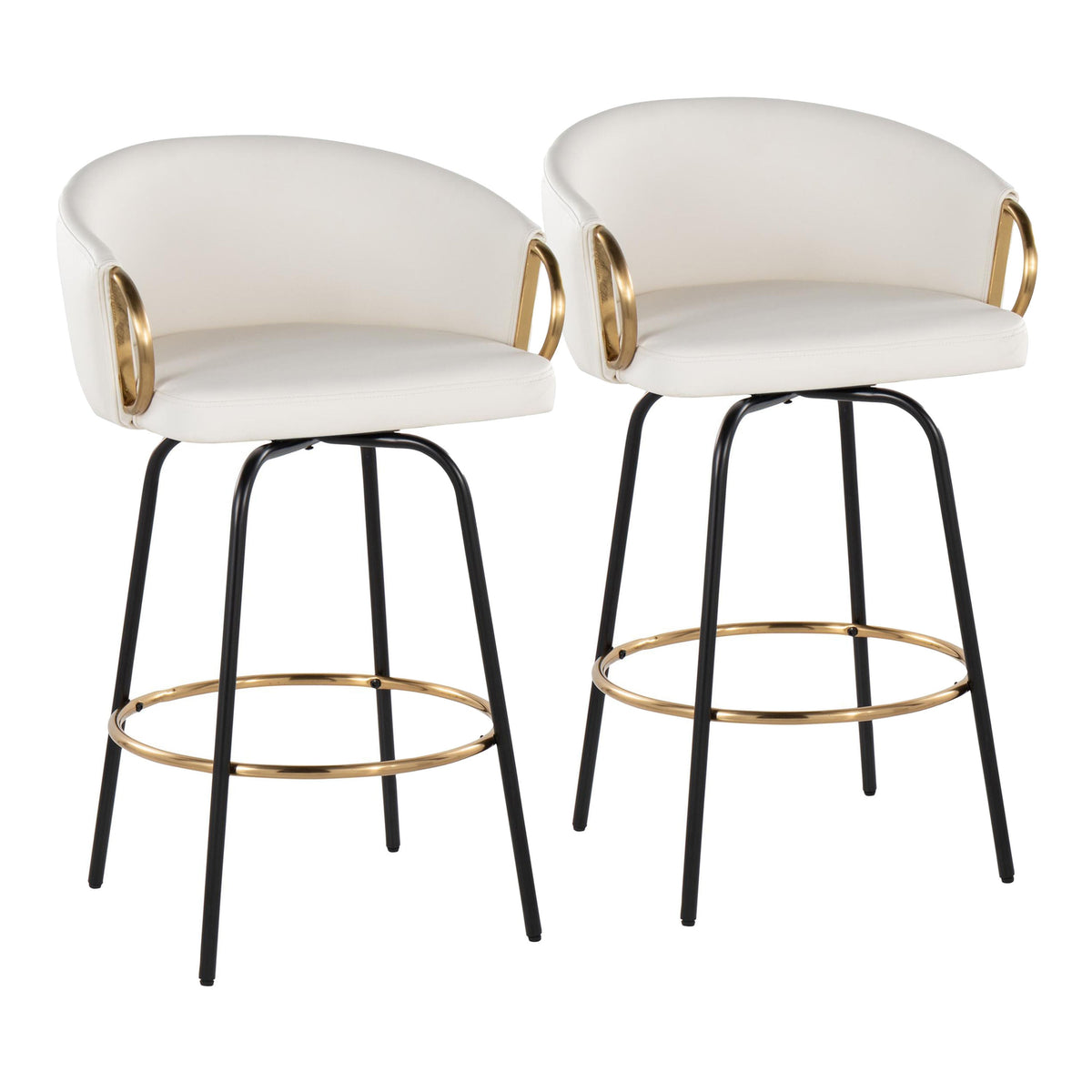 26-Inch Metal Frame Counter Chairs with Footrests