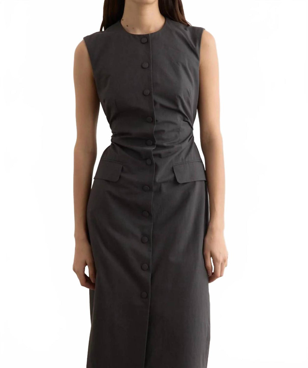 Dilby Midi Dress In Dark Grey