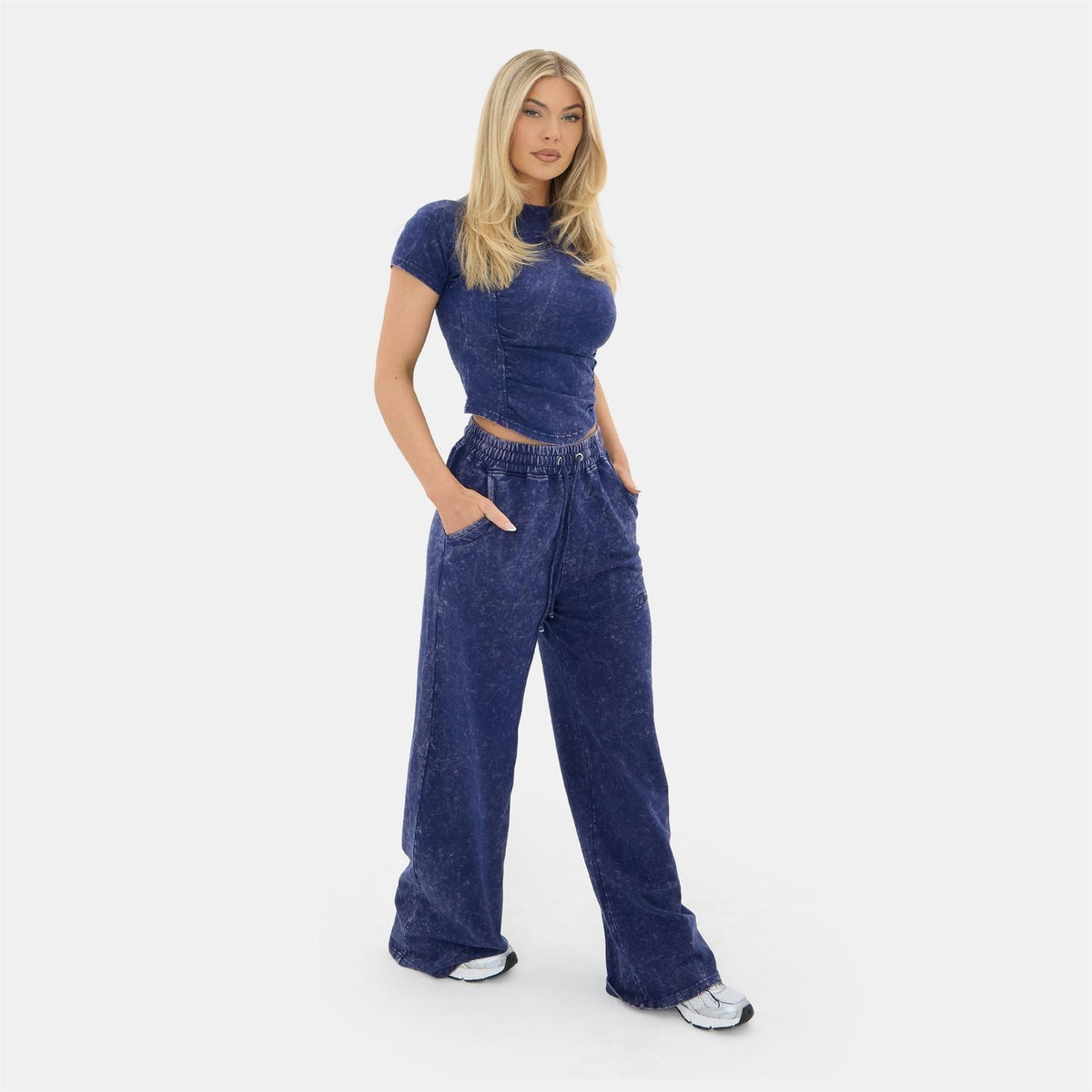 I Saw It First SAW Wide Wash Patterned Joggers