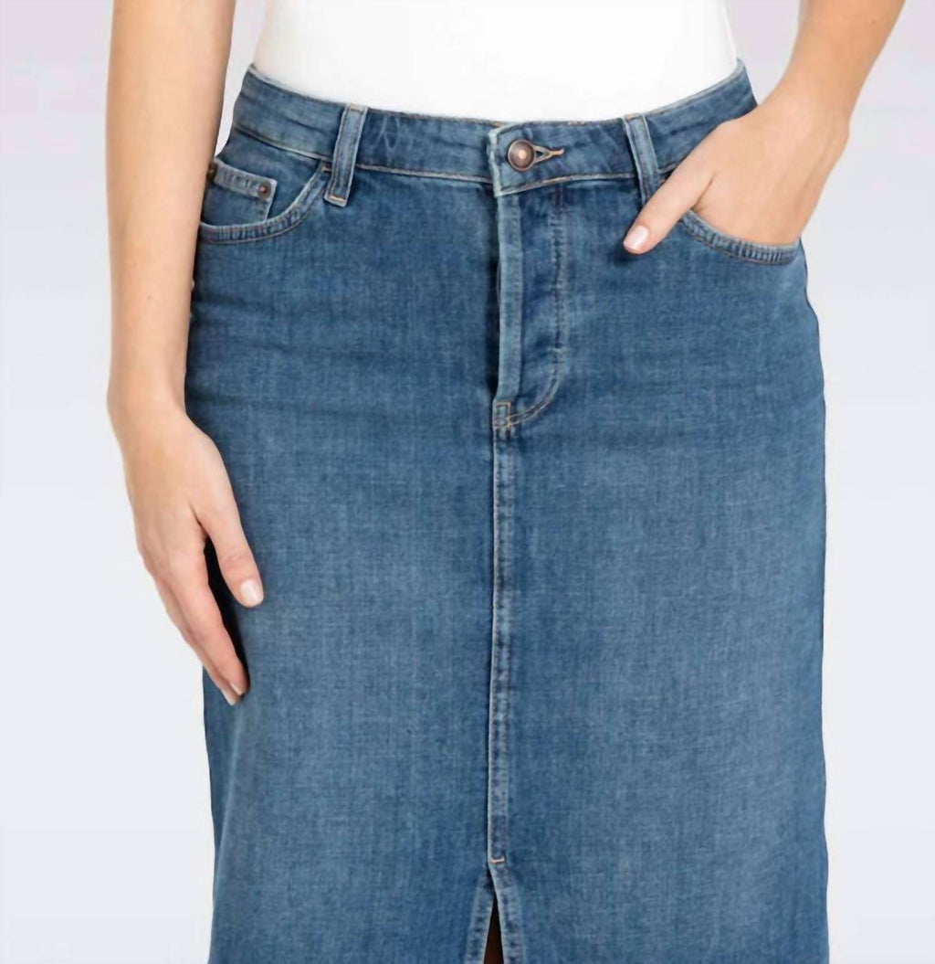 Midi Fringed Skirt In Light Blue