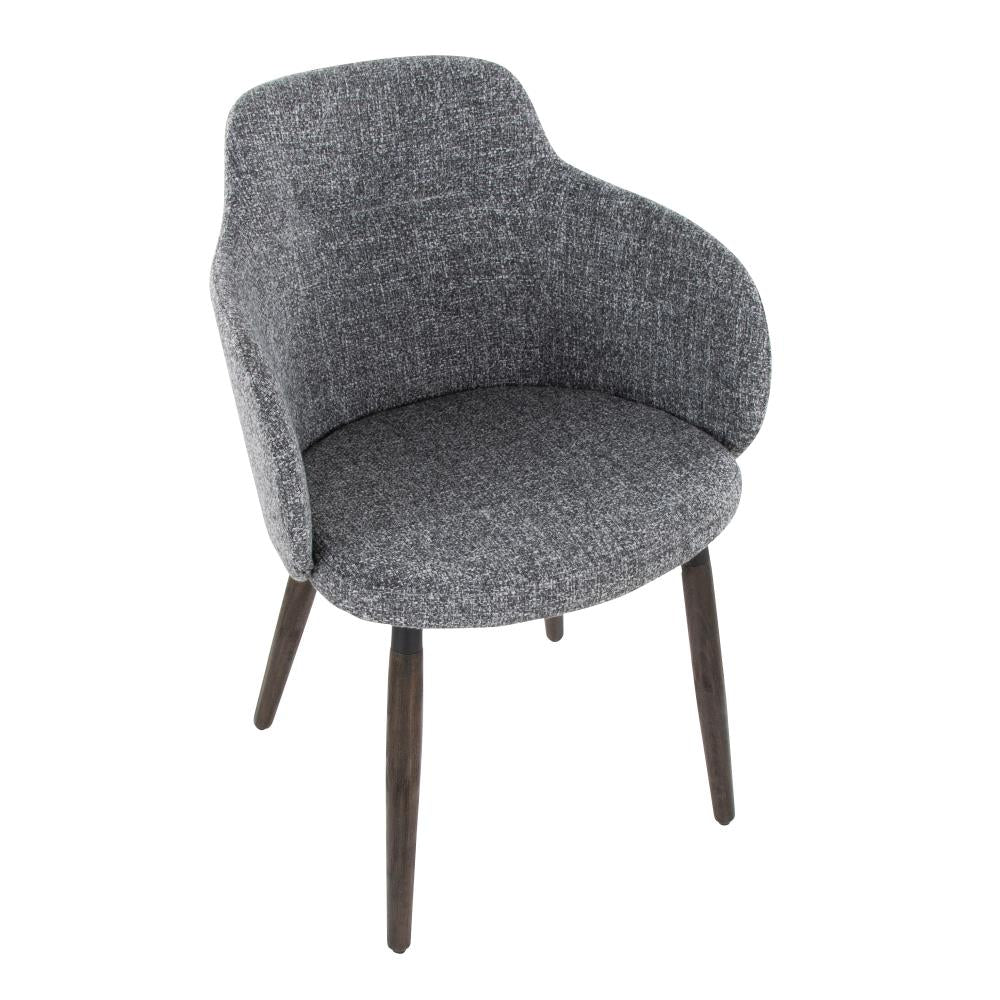 Set of 2 Stylish Upholstered Dining Chairs with Wooden Legs and Padded Seats