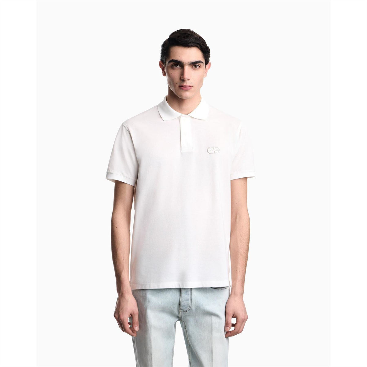 Emporio Armani EA7 Regular Fit Polo Shirt with Embossed Logo
