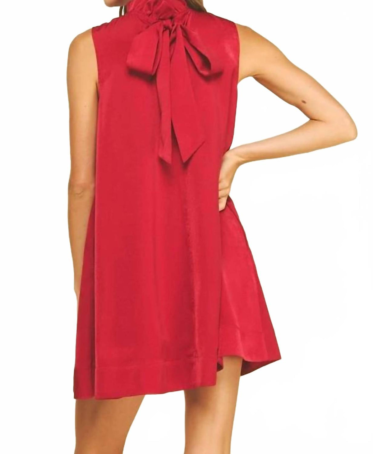 Lumen Tie-Back Dress In Red