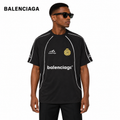 Balenciaga Soccer Jersey Crest T-Shirt in Black & Blue