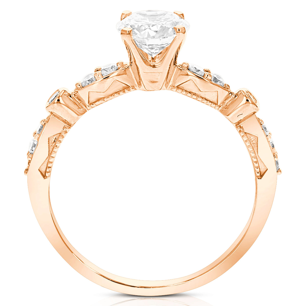 2 cttw Lab Grown Diamond Engagement Ring in 14K Rose Gold For Women