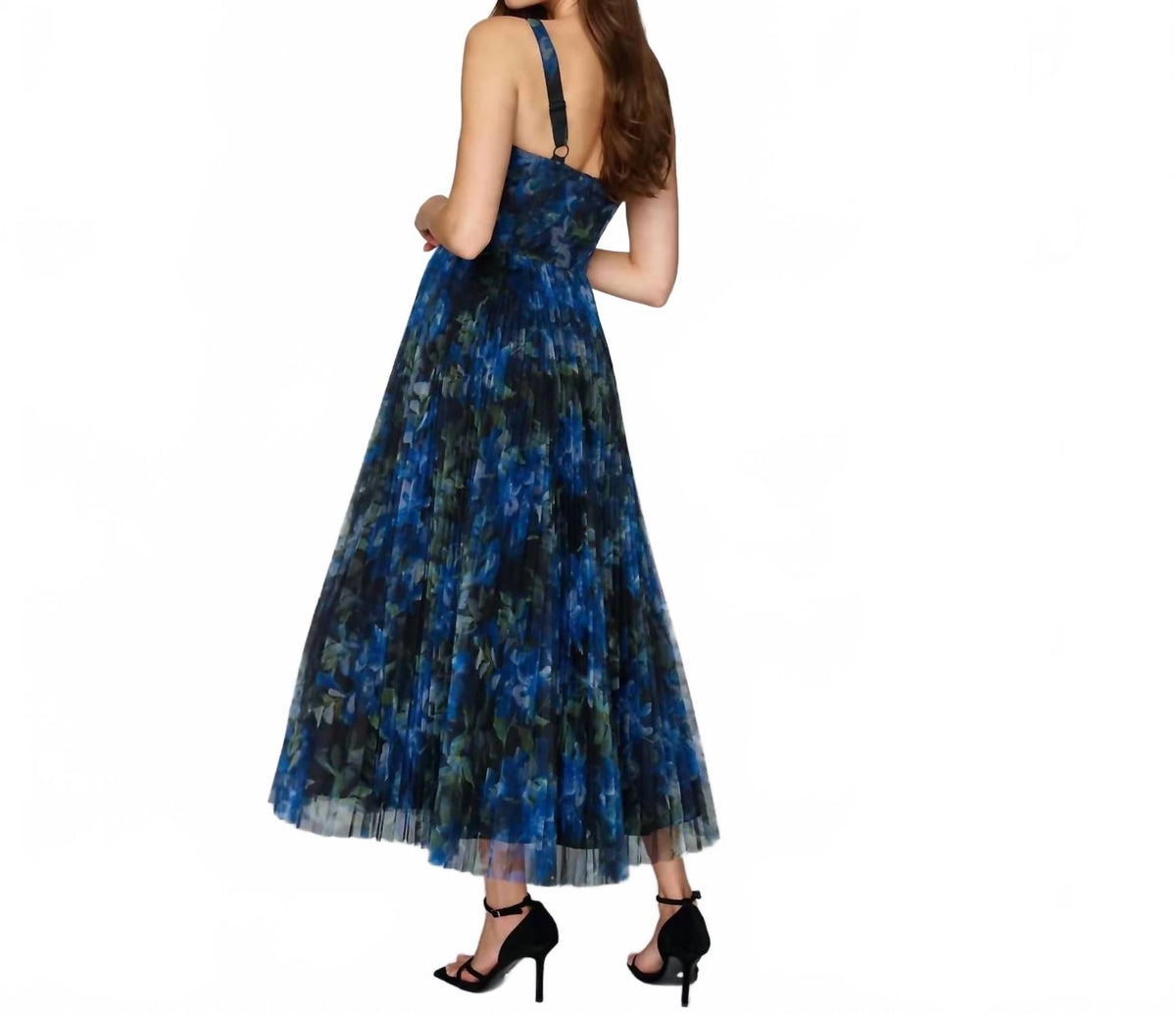 Women's Elsie Sweetheart Maxi Gown In Blue Floral