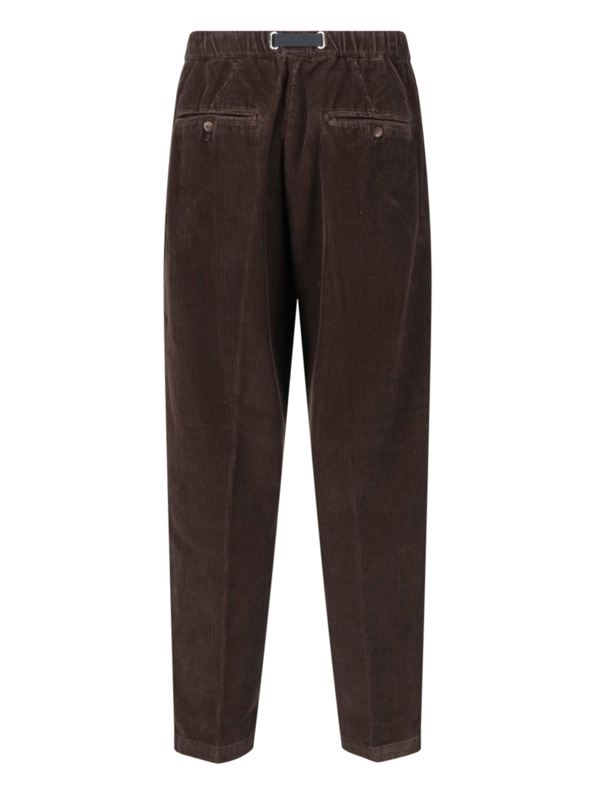 Brown Cotton Corduroy Straight-Leg Pants