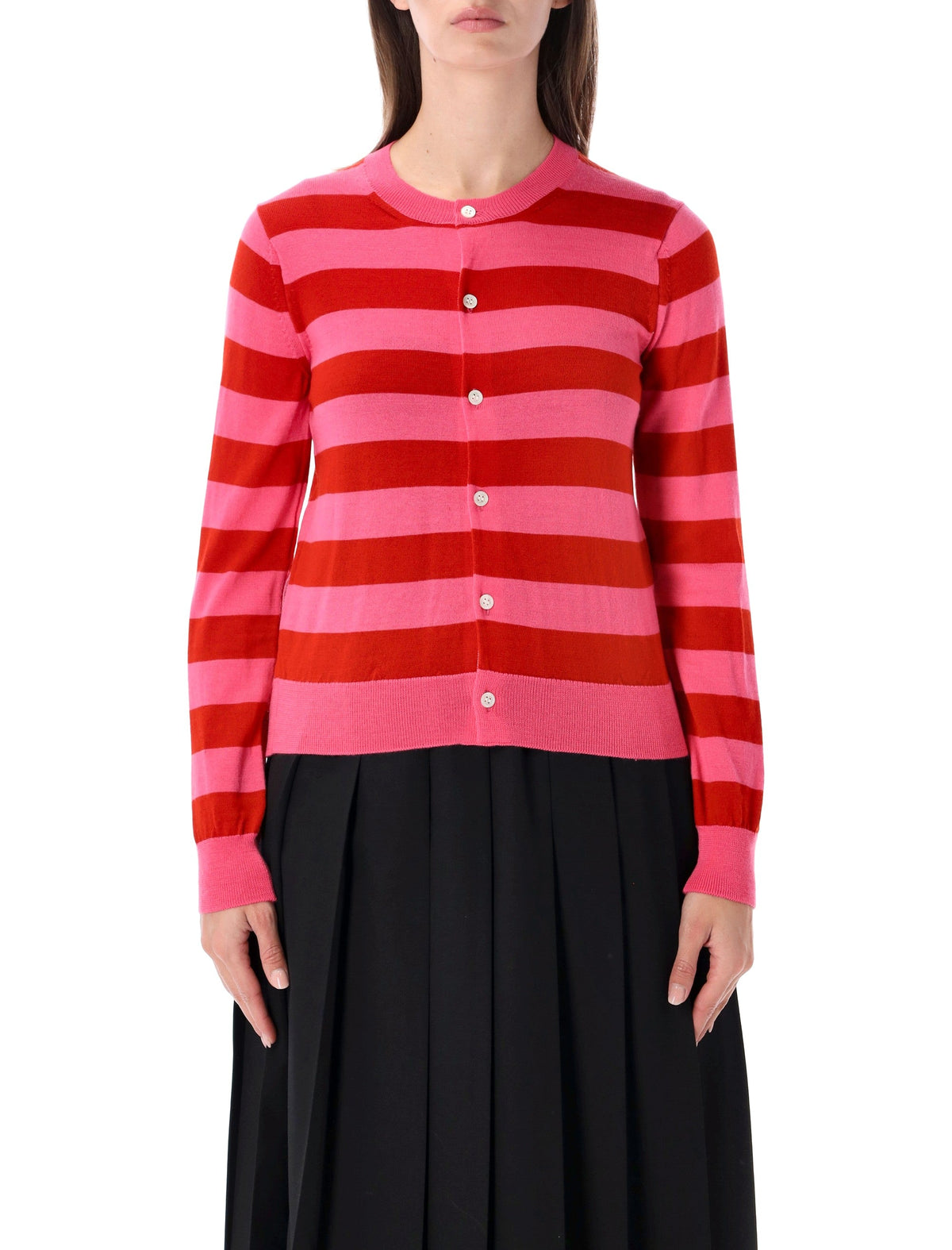 Stripe Striped Round Neck Cardigan