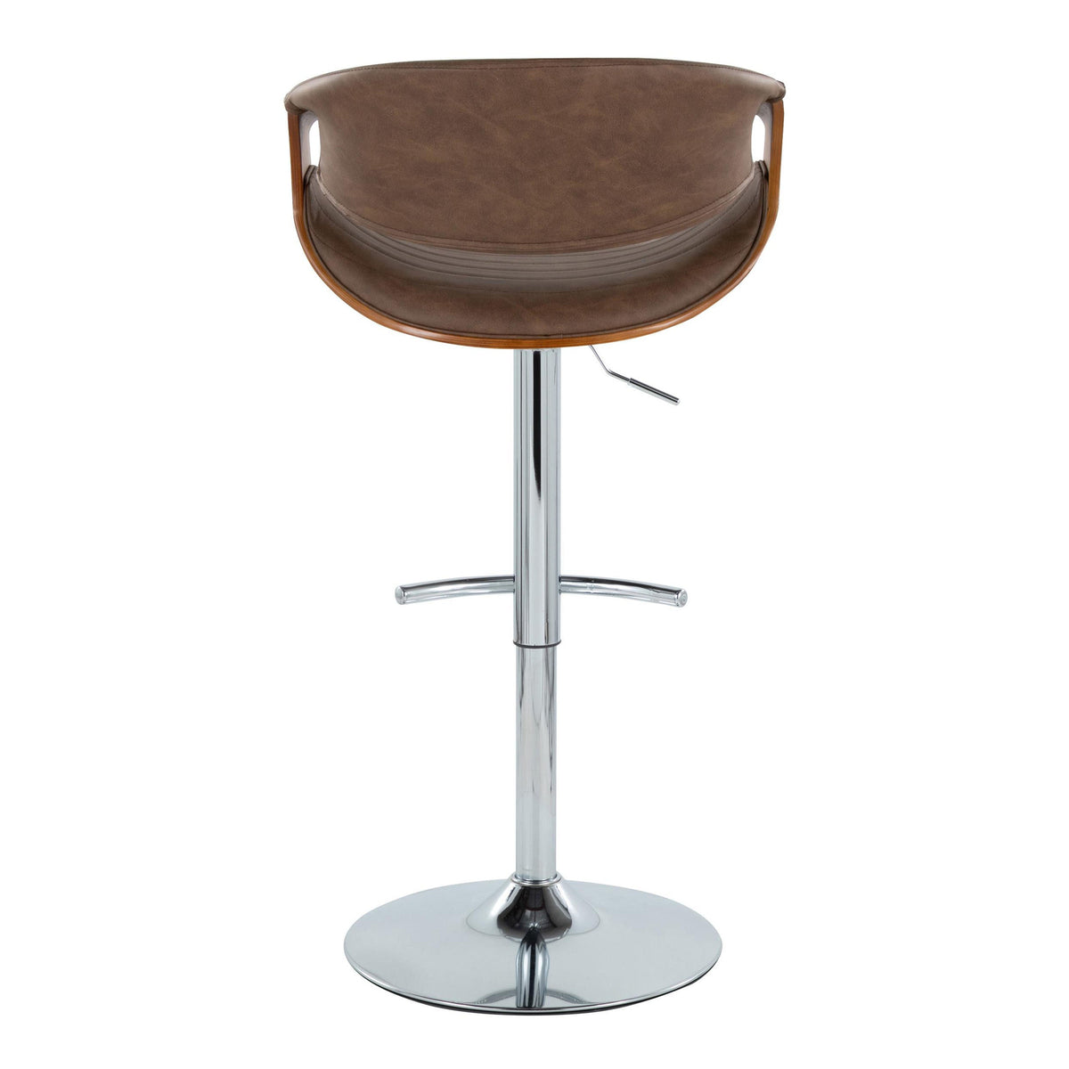 Modern Adjustable Counter Stools with Wooden Details Set of 2