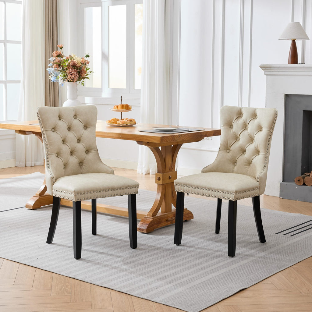 Vintage Upholstered Dining Side Chair Pair