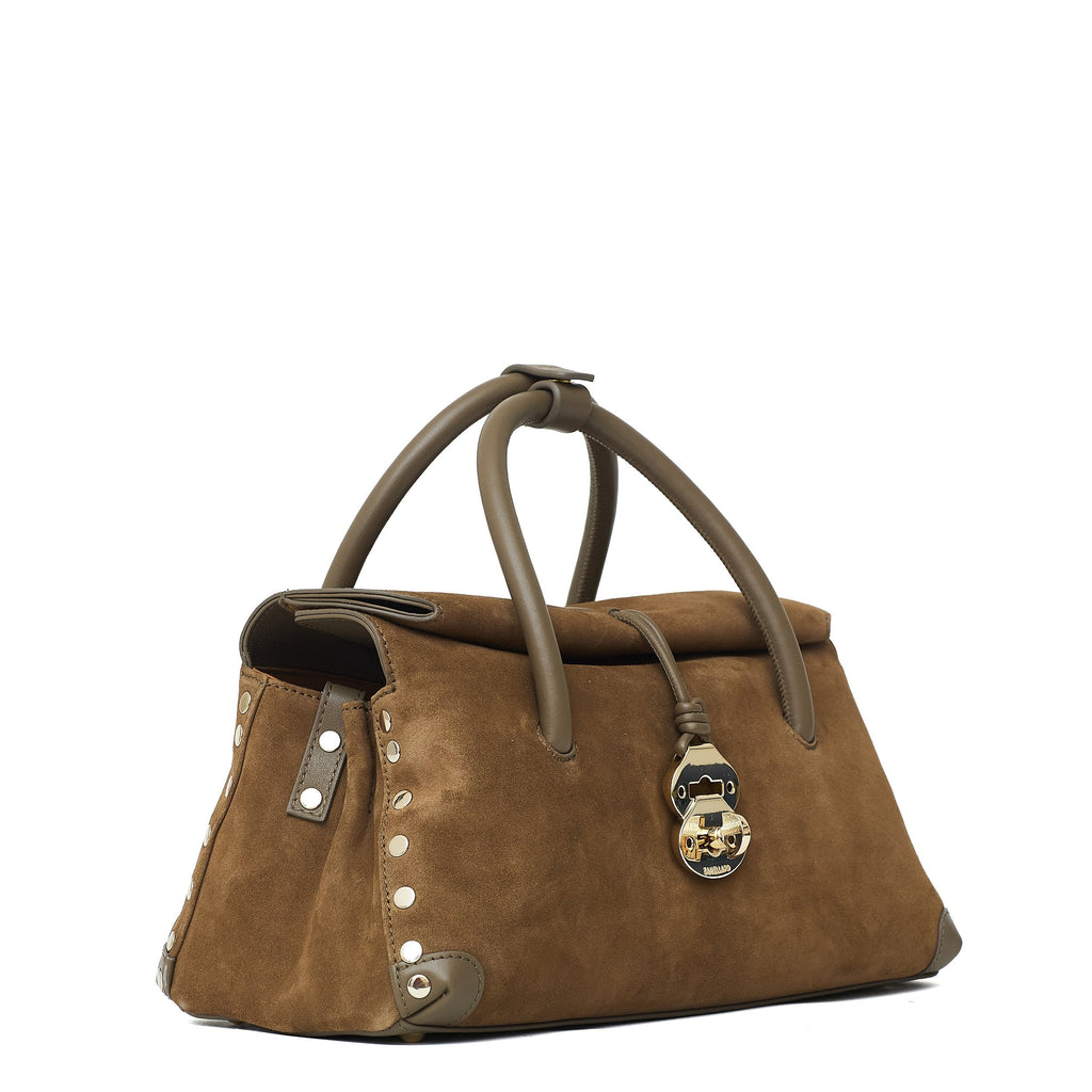 Structured Roll-Top Magnetic Closure Small Handbag