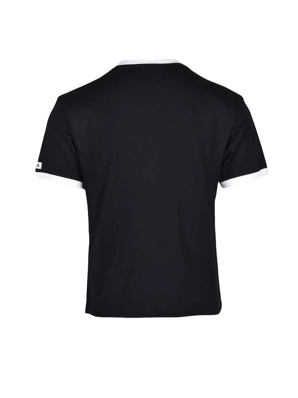Black Cropped Graphic Cotton T-Shirt