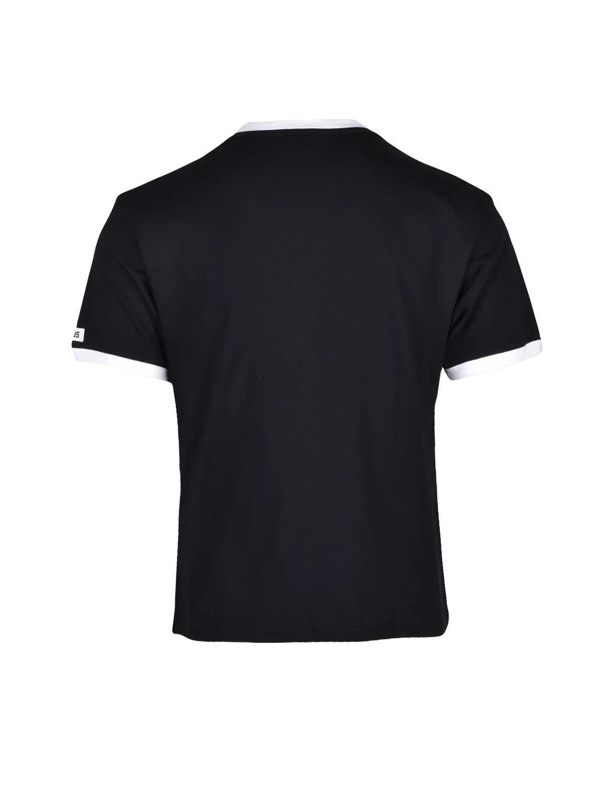 Black Cropped Graphic Cotton T-Shirt