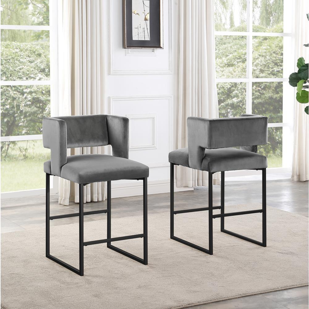 Upholstered Counter Stools with Durable Metal Frames