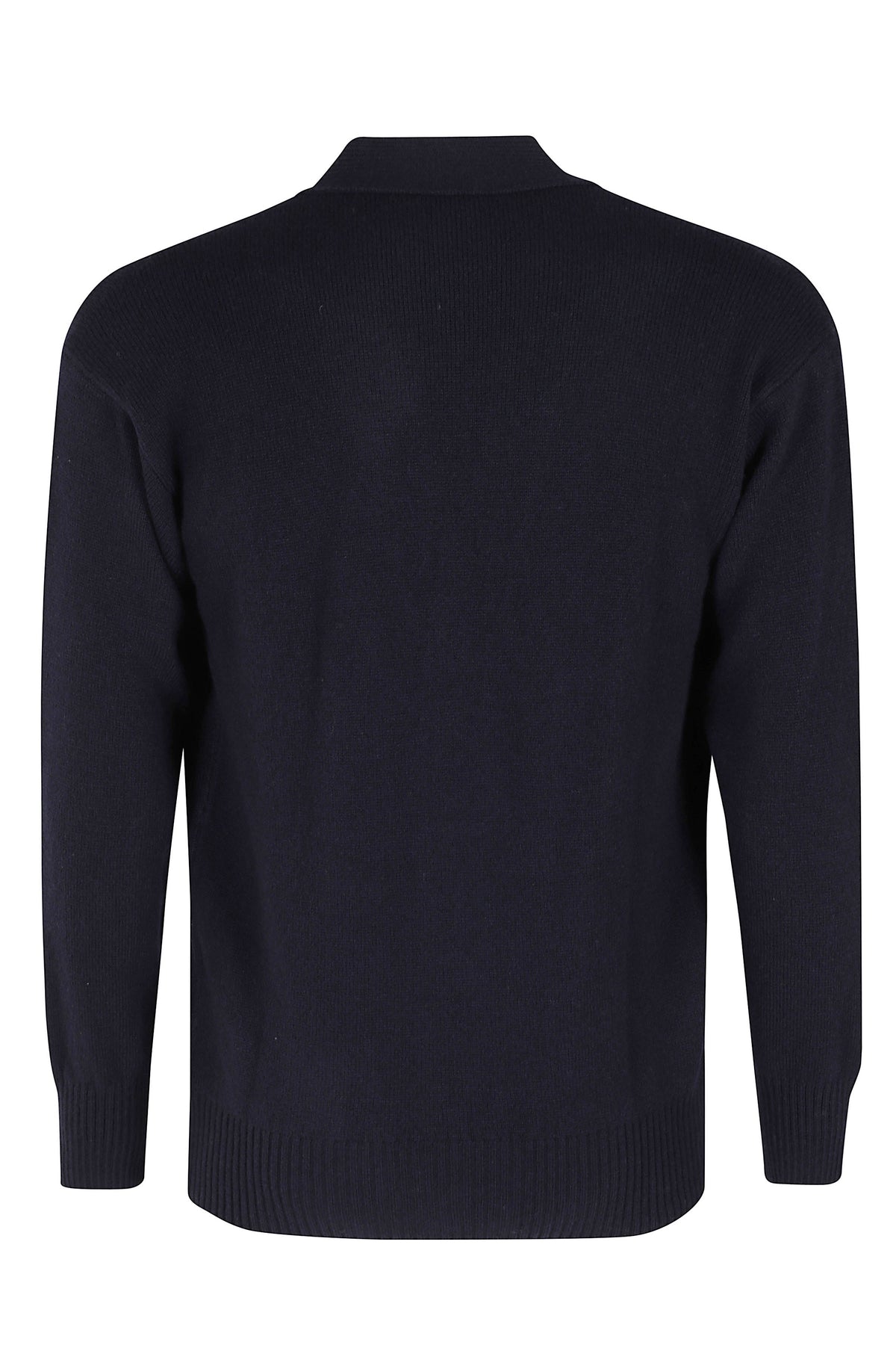 Blue Geelong V-Neck Virgin Wool Cardigan