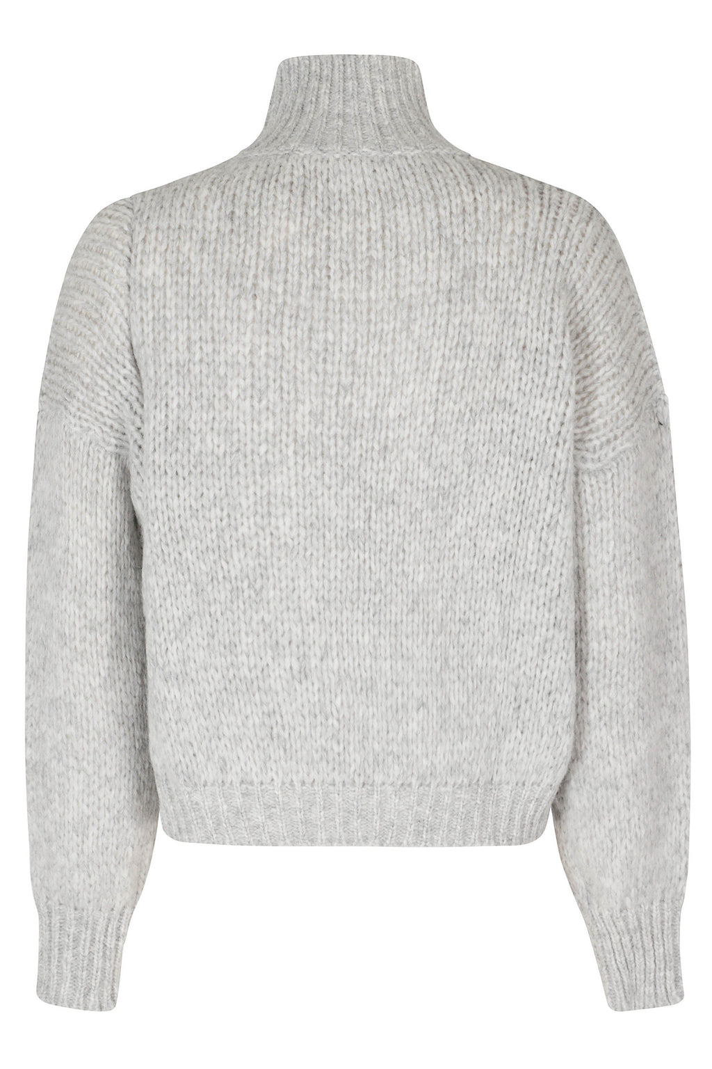 Grey High-Neck Baby Alpaca-Blend Sweater