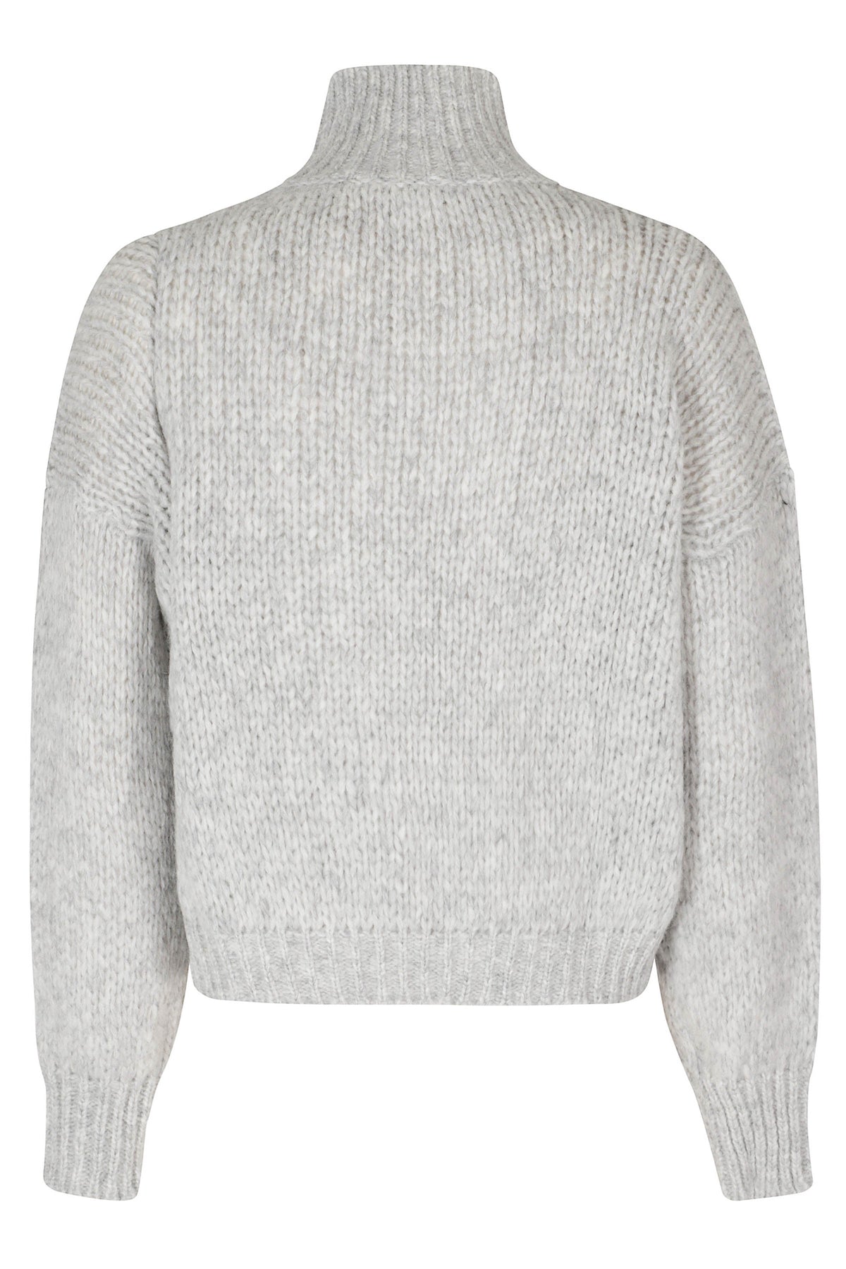 Grey High-Neck Baby Alpaca-Blend Sweater