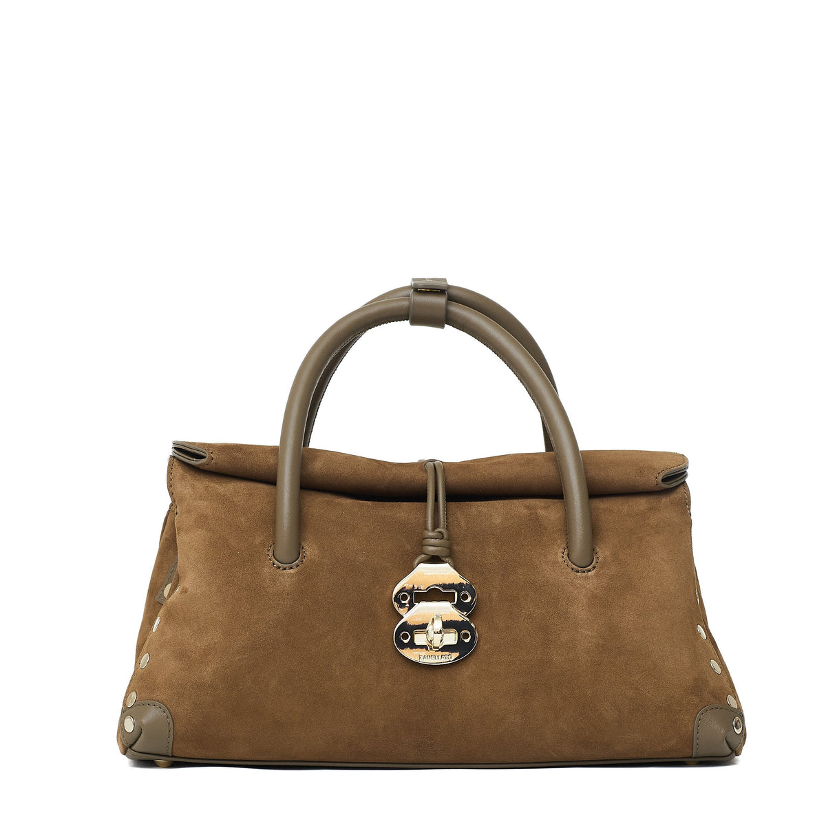 Structured Roll-Top Magnetic Closure Small Handbag