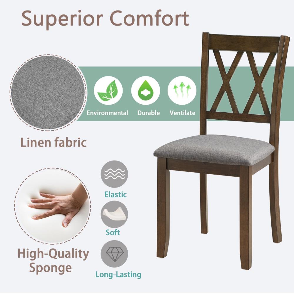 Wooden Dining Chairs with Padded Seats